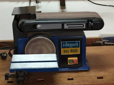 Arbitrage minstens Behoren Te koop:) zgan Scheppach BTS 800 band/schijf schuurmachine | Woodworking.nl