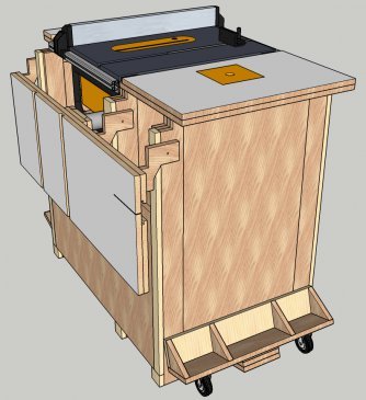 module koken Tekstschrijver Mobiele werkbank met zaagtafel en freeslift | Woodworking.nl